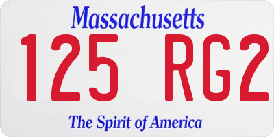 MA license plate 125RG2