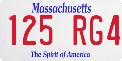 MA license plate 125RG4