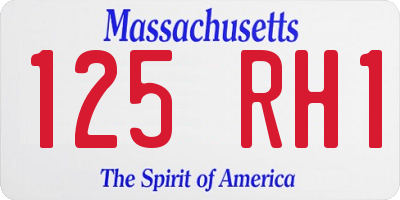 MA license plate 125RH1
