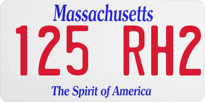 MA license plate 125RH2