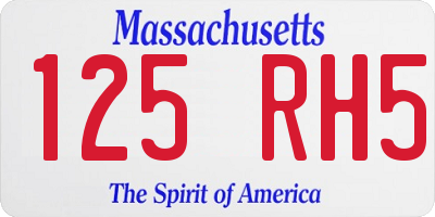 MA license plate 125RH5