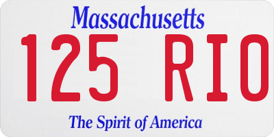 MA license plate 125RI0