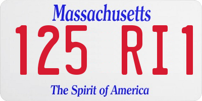 MA license plate 125RI1