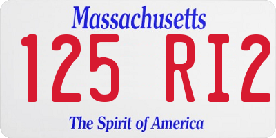 MA license plate 125RI2