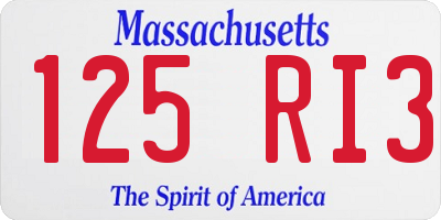 MA license plate 125RI3