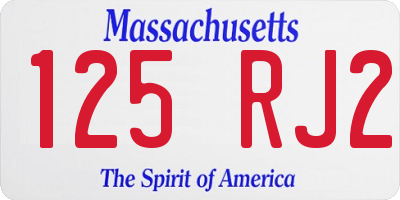 MA license plate 125RJ2