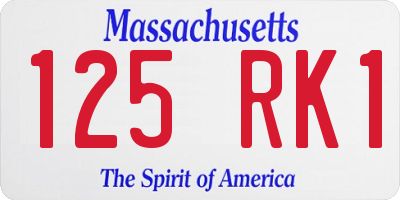 MA license plate 125RK1