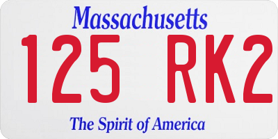 MA license plate 125RK2