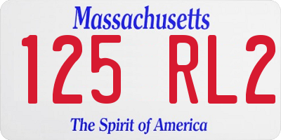 MA license plate 125RL2