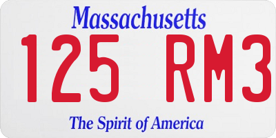 MA license plate 125RM3