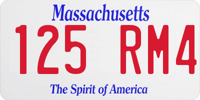 MA license plate 125RM4