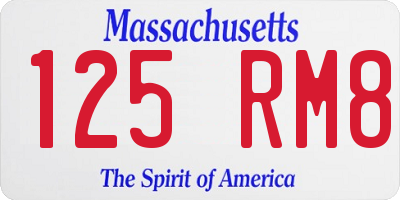 MA license plate 125RM8