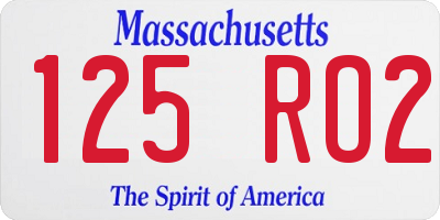 MA license plate 125RO2