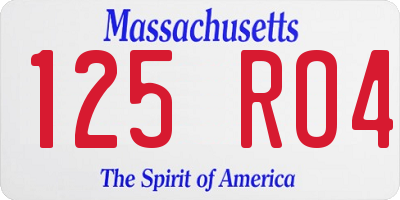 MA license plate 125RO4
