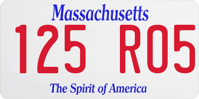 MA license plate 125RO5