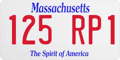 MA license plate 125RP1