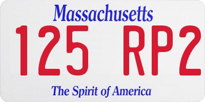 MA license plate 125RP2