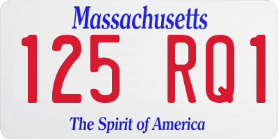 MA license plate 125RQ1