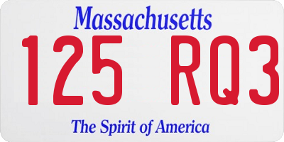 MA license plate 125RQ3