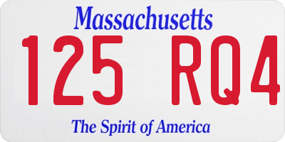 MA license plate 125RQ4