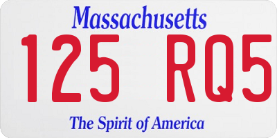 MA license plate 125RQ5