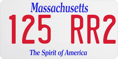 MA license plate 125RR2