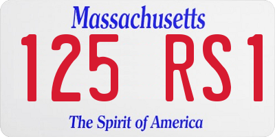 MA license plate 125RS1