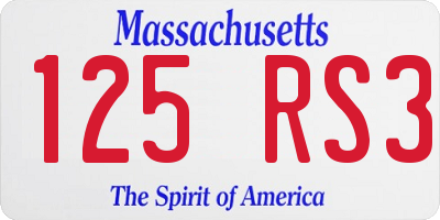 MA license plate 125RS3