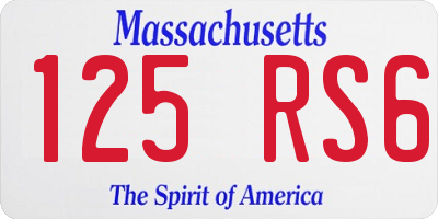 MA license plate 125RS6