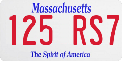 MA license plate 125RS7