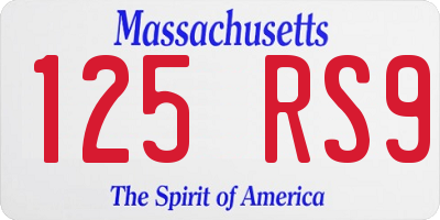 MA license plate 125RS9