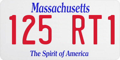 MA license plate 125RT1