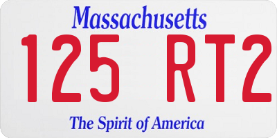 MA license plate 125RT2