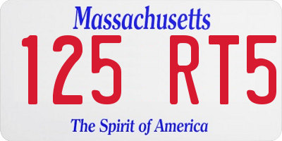 MA license plate 125RT5
