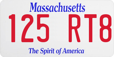 MA license plate 125RT8
