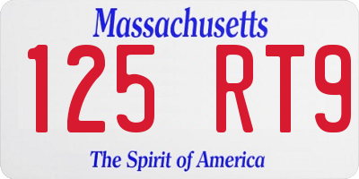 MA license plate 125RT9