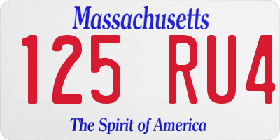 MA license plate 125RU4