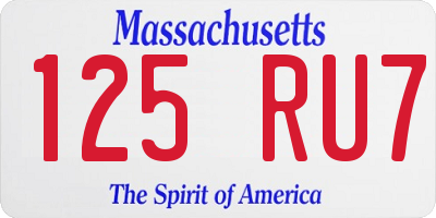 MA license plate 125RU7