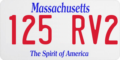 MA license plate 125RV2