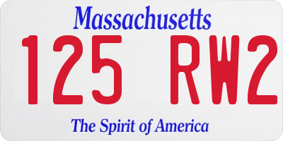 MA license plate 125RW2