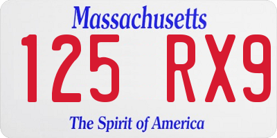 MA license plate 125RX9