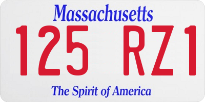 MA license plate 125RZ1