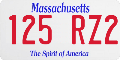 MA license plate 125RZ2