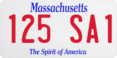 MA license plate 125SA1