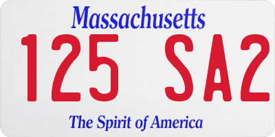 MA license plate 125SA2