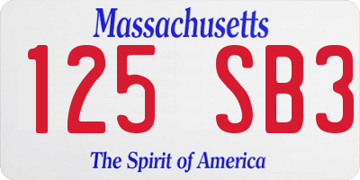 MA license plate 125SB3