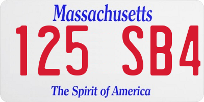 MA license plate 125SB4