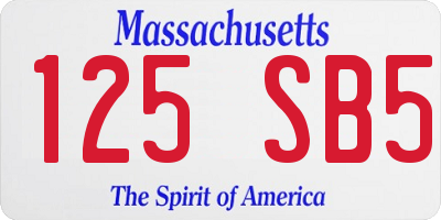 MA license plate 125SB5