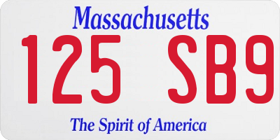 MA license plate 125SB9