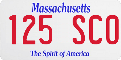 MA license plate 125SC0